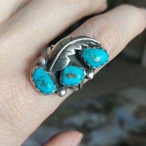 Native American Handmade Sterling Silver Turquoise Ring